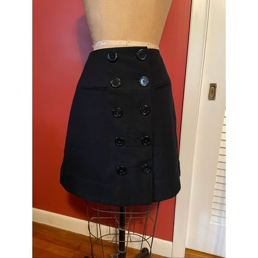 ELEVENSES BY ANTHROPOLOGIE | black wool sailor skirt 6